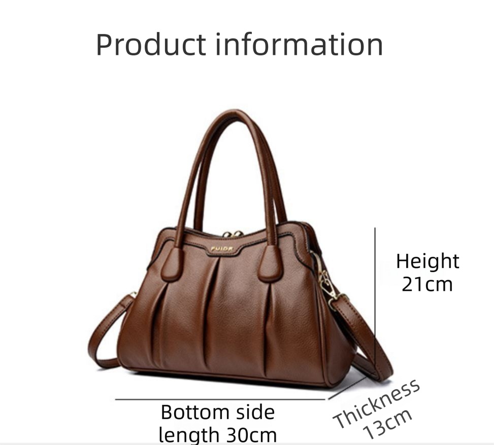 Black Women's Premium Wear-Resistant Leather Shoulder Bag - Vintage Frame Kiss-Lock Handbag & Crossbody Satchel - Image 2