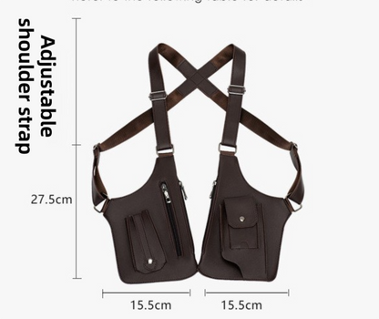 Red Multi-functional Expandable Men's Tactical Chest Rig Bag - Waterproof & Lightweight Retro Underarm Pack - Image 5
