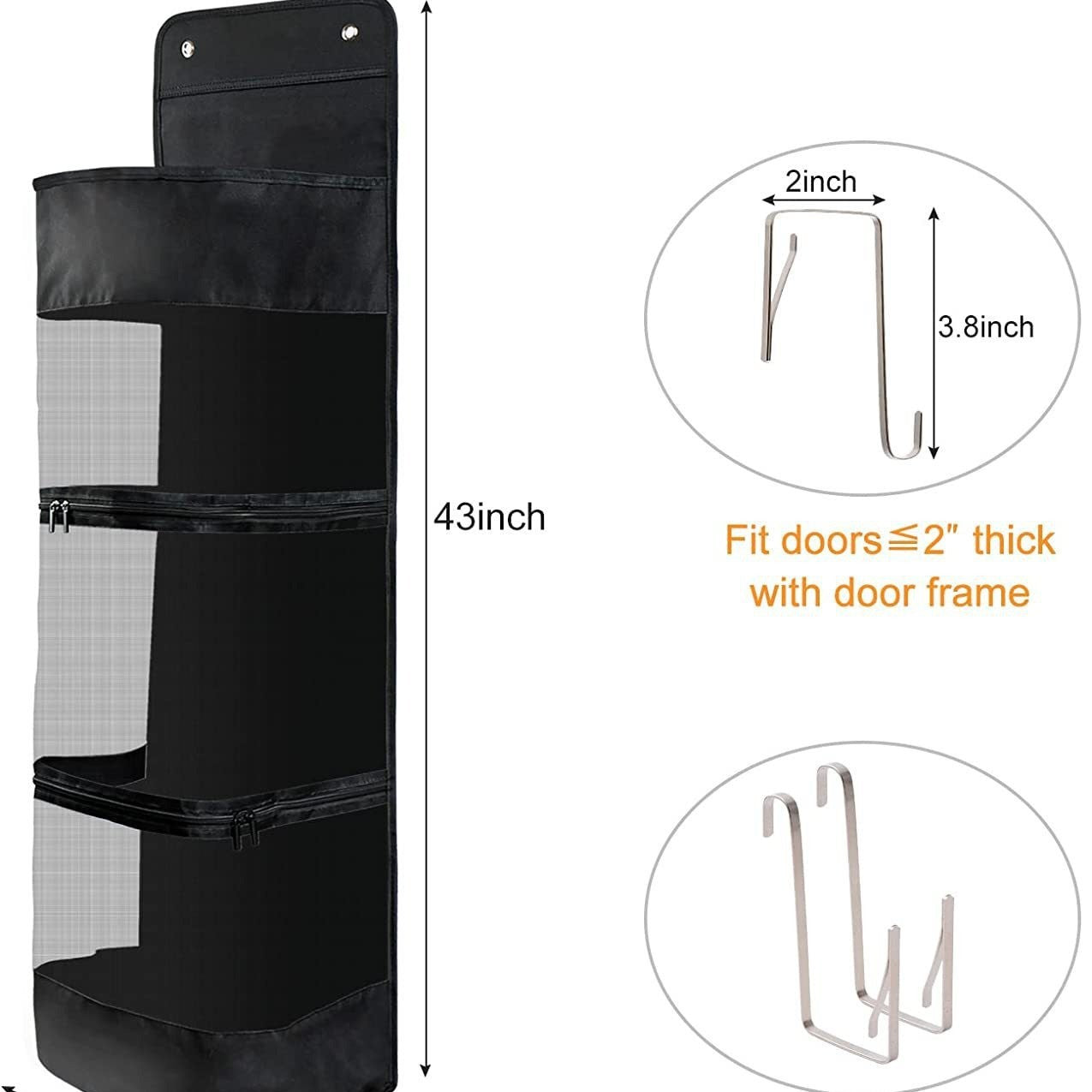 Over-the-Door Hanging Sports Gear Organizer With Zipper for Easy-Access to Bottom - Heavy-Duty Mesh Storage Bag for Balls & Kids' Toys - Image 5