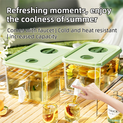 3L Compact Fridge-Ready Cold Drink Dispenser with Spigot, Timer and Infuser Filter - Food-Grade PP & Heat Resistant Fruit Tea Tank - Image 2