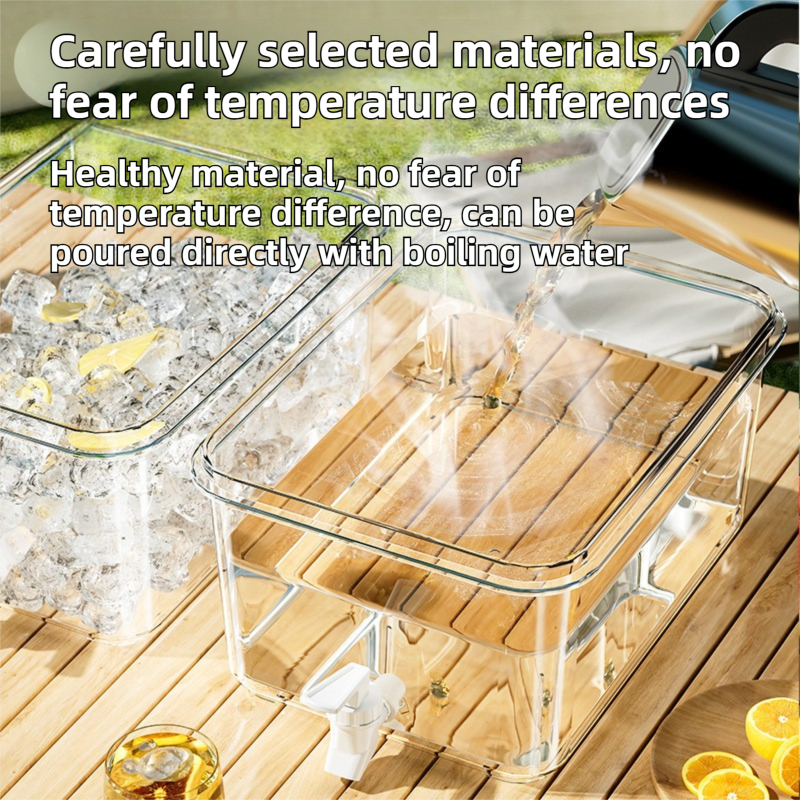 5L Compact Fridge-Ready Cold Drink Dispenser with Spigot, Timer and Infuser Filter - Food-Grade PP & Heat Resistant Fruit Tea Tank - Image 5