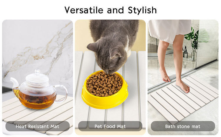 30x40cm Foldable Marble Pattern Kitchen Dish Drainer(Style 4) - Ultra-Absorbent Natural Stone Mat, Fast-Drying & Space-Saving - Image 5