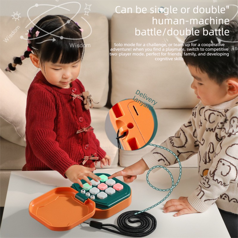 2 Pack Orange  AI Tic-Tac-Toe Handheld Game Electronic Logic Training Machine with 9 Game Modes and Light-up Buttons for Kids Age 3+ Australian Home Travel - Image 2