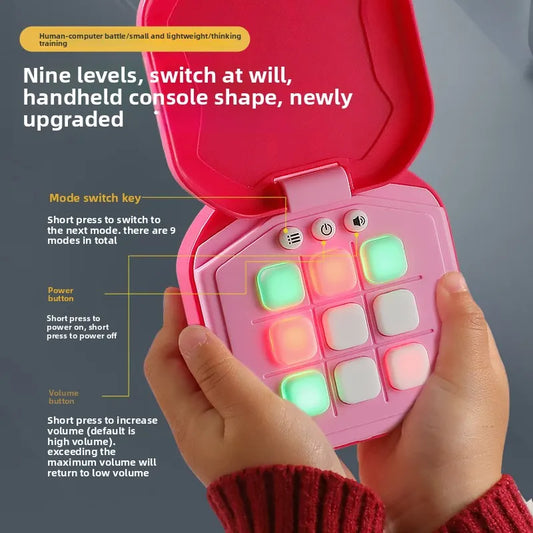 2 Pack Orange  AI Tic-Tac-Toe Handheld Game Electronic Logic Training Machine with 9 Game Modes and Light-up Buttons for Kids Age 3+ Australian Home Travel - Image 4