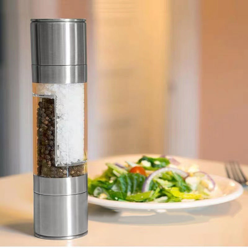 2 Pack 2-in-1 Stainless Steel Manual Spice Grinder Dual Head Salt and Pepper Mill with Adjustable Coarseness for Australian BBQ Kitchen and Travel - Image 3