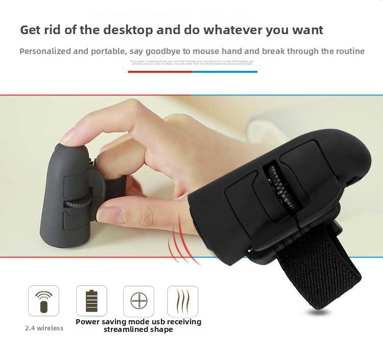 Black Wireless Finger Mouse Rechargeable 2.4G Ring Mouse for Laptop Tablet Smartphone Ergonomic Mini Mouse for Mobile Office and Travel Australian Lifestyle - Image 3