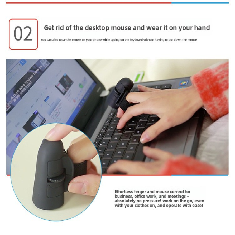 Black Wireless Finger Mouse Rechargeable 2.4G Ring Mouse for Laptop Tablet Smartphone Ergonomic Mini Mouse for Mobile Office and Travel Australian Lifestyle - Image 5
