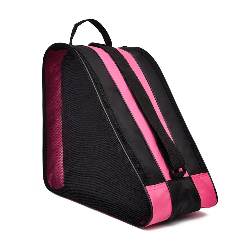 Pink 3-Compartment Roller Skate Bag Breathable Mesh Ice Skate Carrier with Adjustable Shoulder Strap for Kids and Adults Australian Sports Accessories