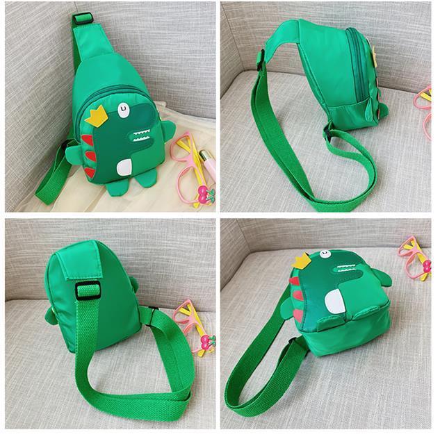Red Kids Cartoon Dinosaur Chest Bag Cute Lightweight Nylon Crossbody Shoulder Pack for Toddlers Outings and Travel New Arrival Gift - Image 5