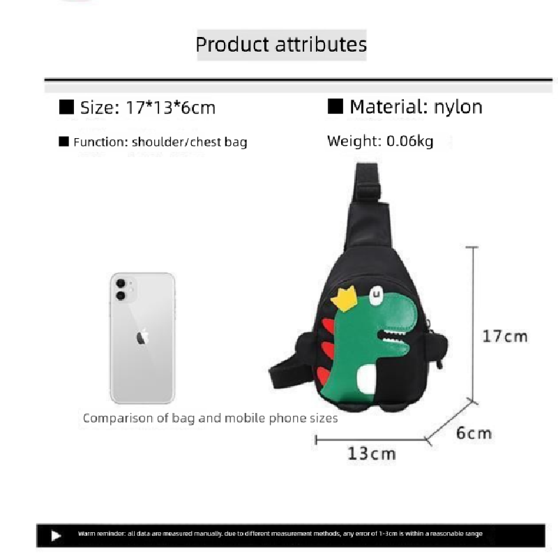 Pink Kids Cartoon Dinosaur Chest Bag Cute Lightweight Nylon Crossbody Shoulder Pack for Toddlers Outings and Travel New Arrival Gift - Image 6