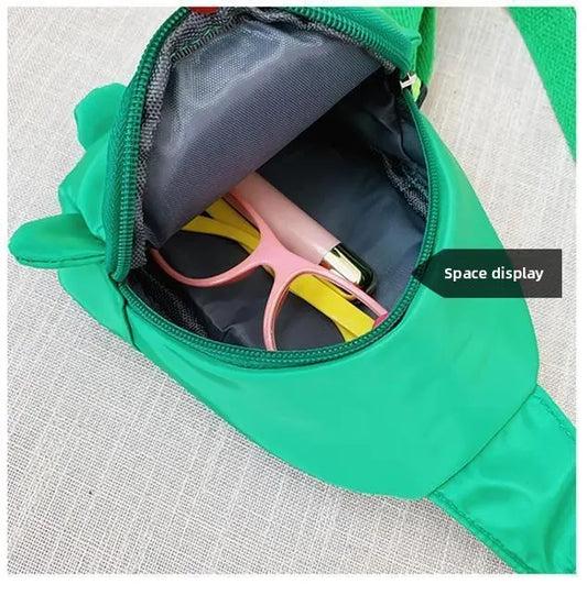 Black Kids Cartoon Dinosaur Chest Bag Cute Lightweight Nylon Crossbody Shoulder Pack for Toddlers Outings and Travel New Arrival Gift - Image 3