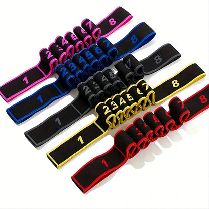Pink 3 Pack Multi-Loop Yoga Stretching Strap with Numbered Sections 90cm Elastic Resistance Band for Dance Pilates Body Sculpting Australian Fitness Gear - Image 3