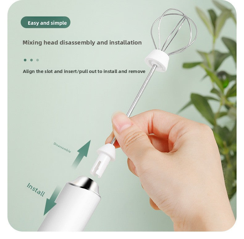 Black Rechargeable Handheld Milk Frother and Electric Whisk Set 3 Speeds with 2 Stainless Steel Heads and Storage Stand Australian Home Barista Kit - Image 2