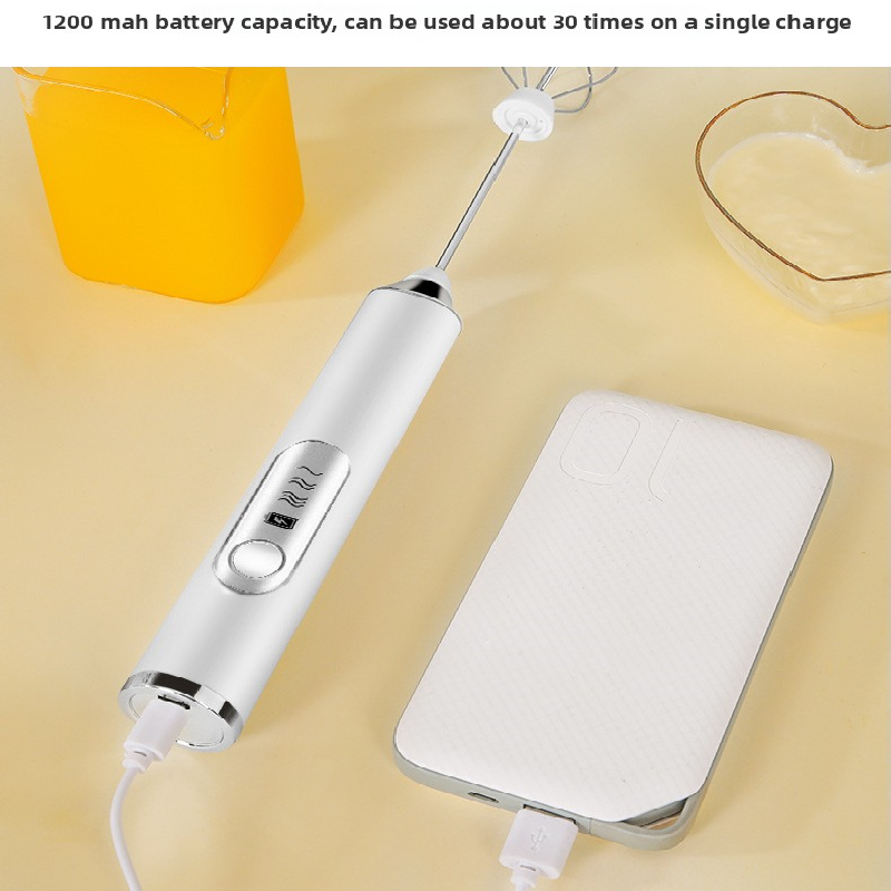 Black Rechargeable Handheld Milk Frother and Electric Whisk Set 3 Speeds with 2 Stainless Steel Heads and Storage Stand Australian Home Barista Kit - Image 4