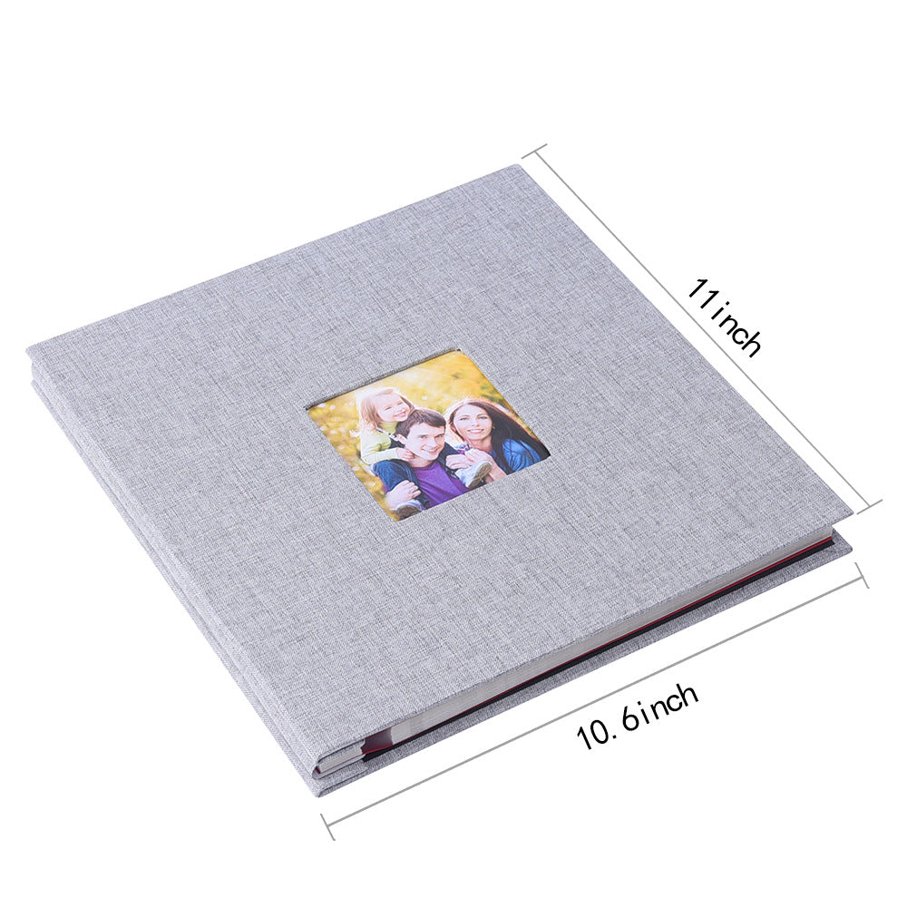Pink Linen Self-Adhesive Photo Album DIY Scrapbook with Cover Window 11x10.6 Inch for Family Wedding Travel Memories Preservation Australian Home - Image 4