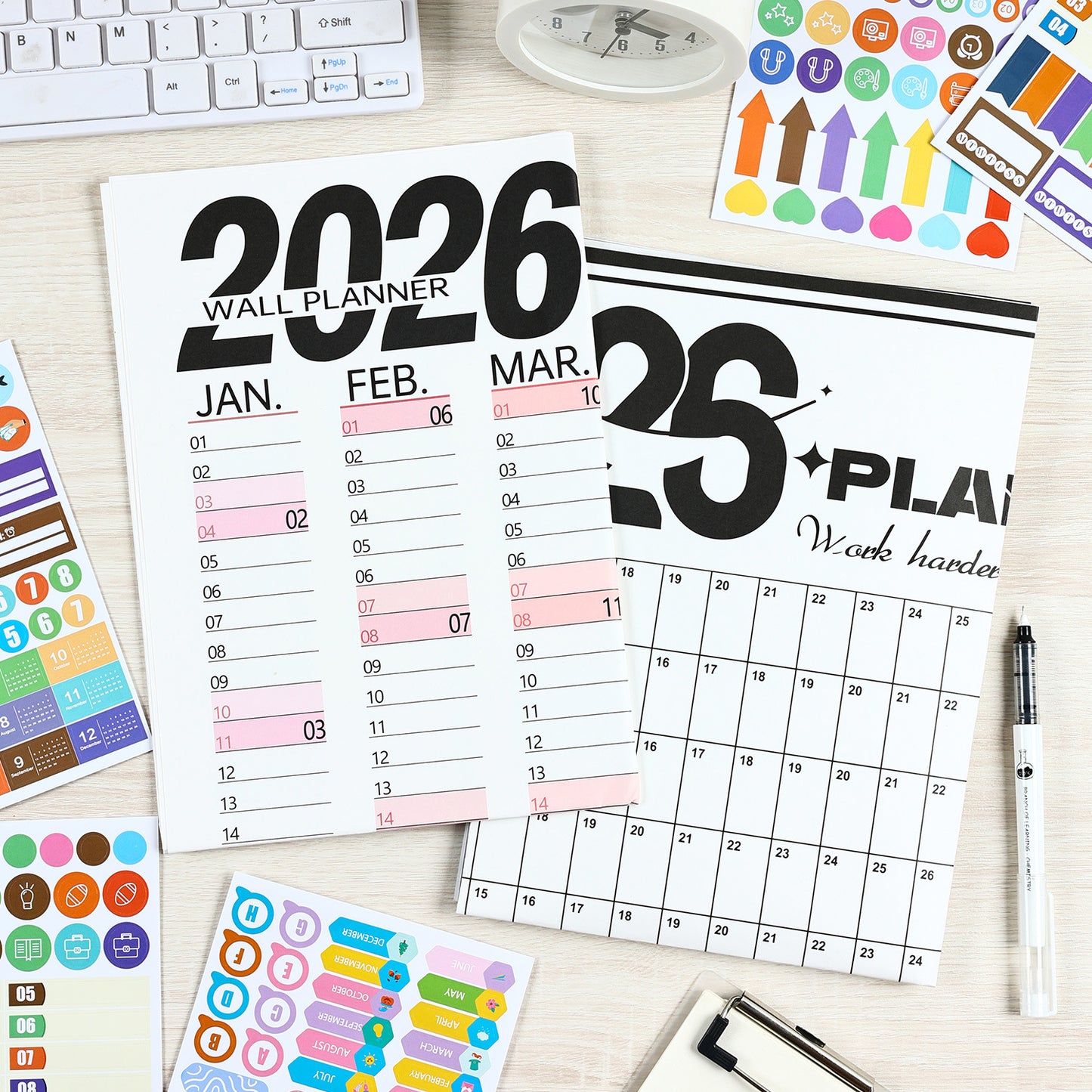 2026 Wall Planner Calendar with Stickers and Double-Sided Tape – 742 x 525 mm for Home, Office or Study in Australia - Image 2