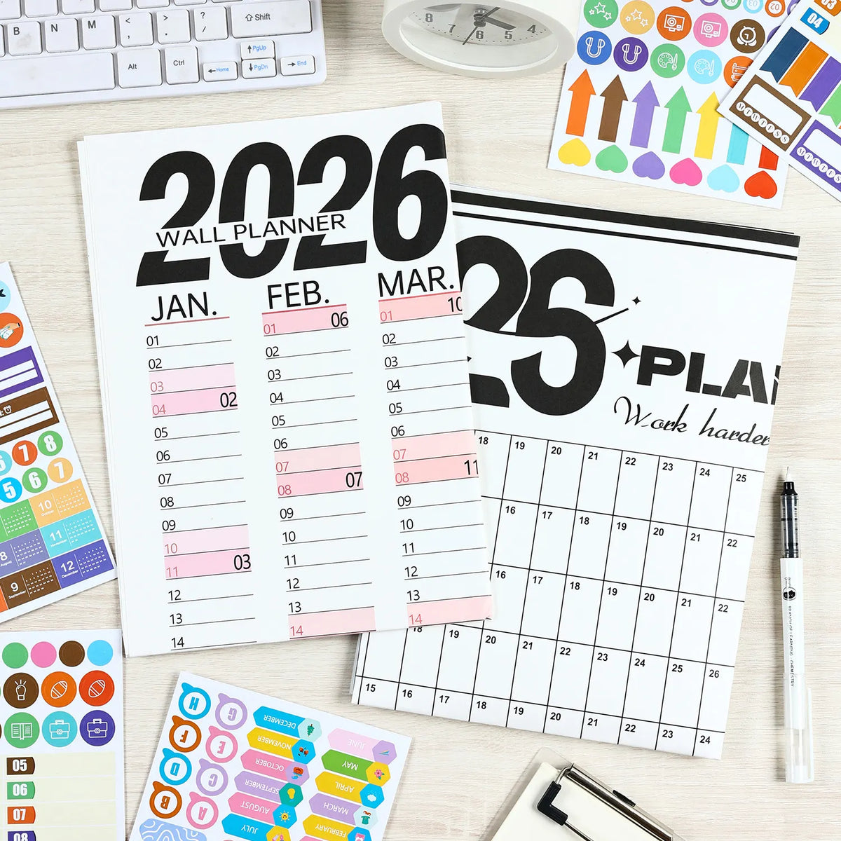 2026 Wall Planner Calendar with Stickers and Double-Sided Tape – 742 x 525 mm for Home, Office or Study in Australia - Image 2