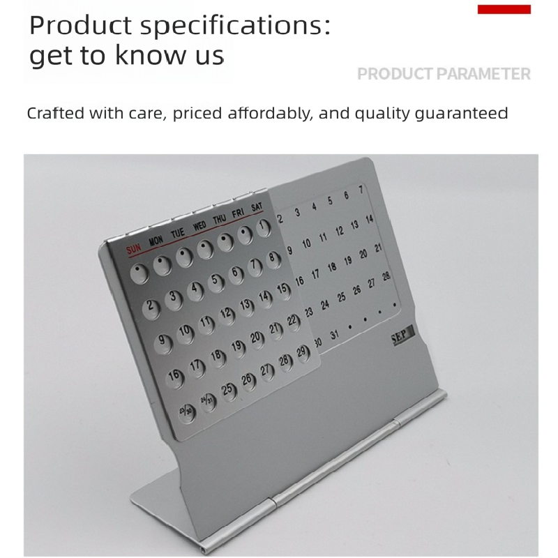 2-PCS Ultra-Thin Metal Desk Calendar – Durable Aluminum Perpetual Calendar for Office or Home Use in Australia - Image 3