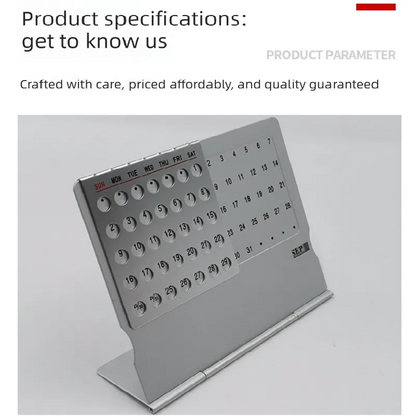 2-PCS Ultra-Thin Metal Desk Calendar – Durable Aluminum Perpetual Calendar for Office or Home Use in Australia - Image 3