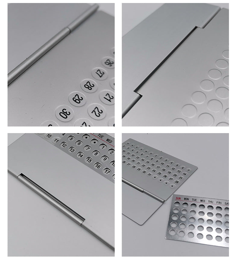 2-PCS Ultra-Thin Metal Desk Calendar – Durable Aluminum Perpetual Calendar for Office or Home Use in Australia - Image 5
