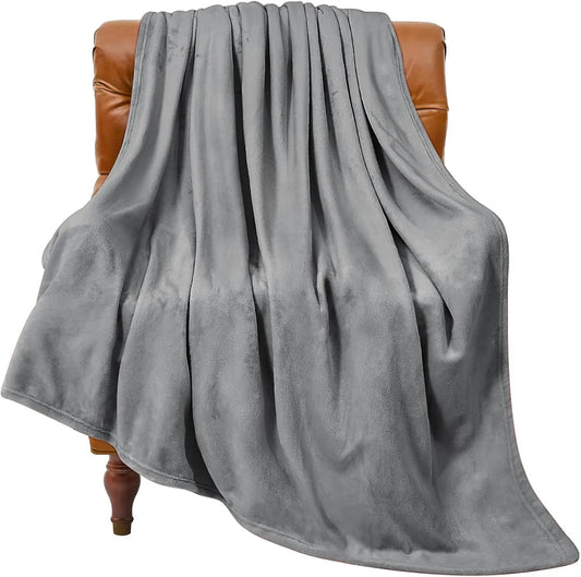 Grey Ultra-Soft Coral Fleece Blanket – Lightweight Summer Throw for Office Naps, Air Conditioning, and Cozy Home Use(70*100cm) - Image 2