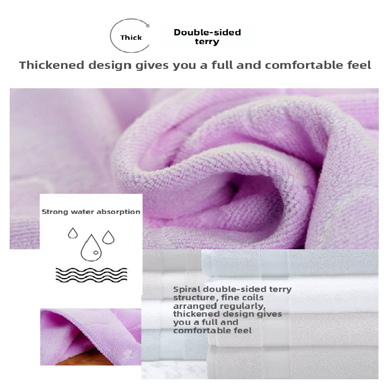 2-Pack Blue Embossed Microfiber Bear Bath Towels – 70 x 140 cm, Ultra-Absorbent and Soft for Bath, Beach & Gym - Image 2