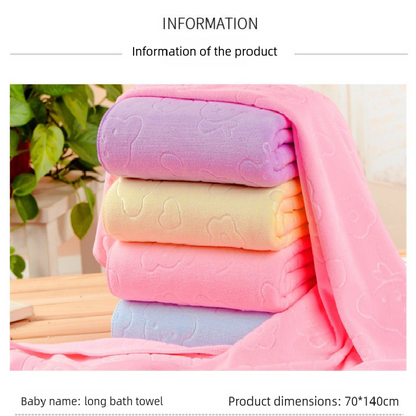 2-Pack Purple Embossed Microfiber Bear Bath Towels – 70 x 140 cm, Ultra-Absorbent and Soft for Bath, Beach & Gym - Image 4