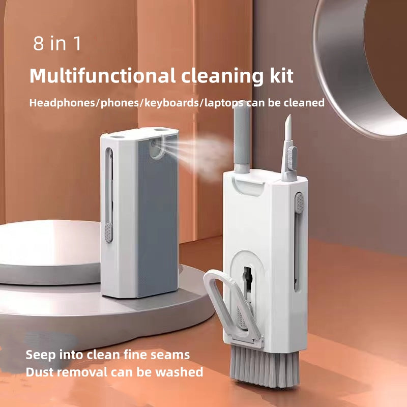 Pink Q8 8-in-1 Multi-Function Cleaning Kit – Compact Keyboard, Phone, and Earphone Cleaner with Built-In Tools (No Cleaning Liquid Included) - Image 4