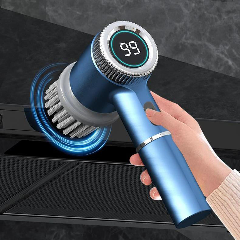 White Wireless Electric Cleaning Brush – Rechargeable, 3-Speed, IPX7 Waterproof with 5 Replaceable Brush Heads for Kitchen, Dishes & Deep Cleaning - Image 3