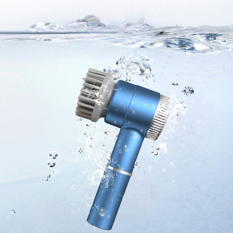 Blue Wireless Electric Cleaning Brush – Rechargeable, 3-Speed, IPX7 Waterproof with 5 Replaceable Brush Heads for Kitchen, Dishes & Deep Cleaning - Image 2