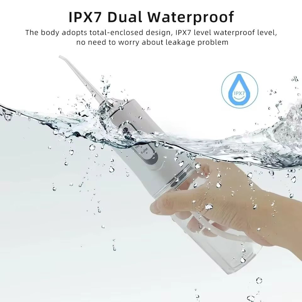 Pink Portable Water Flosser Oral Irrigator with 230ml Tank and 3 Modes Rechargeable IPX7 Waterproof Teeth Cleaner for Australian Home and Travel Use - Image 3