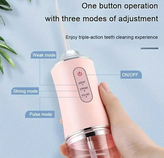 Green Portable Water Flosser Oral Irrigator with 230ml Tank and 3 Modes Rechargeable IPX7 Waterproof Teeth Cleaner for Australian Home and Travel Use - Image 2