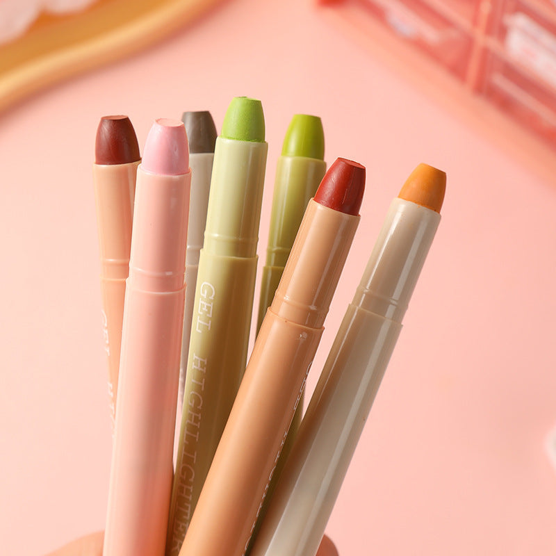 Morandi Color Solid Gel Highlighters 8 Pack No Bleed Dry Highlighter Pens for School Office Journaling and Aussie Students Stationery Kit - Image 2