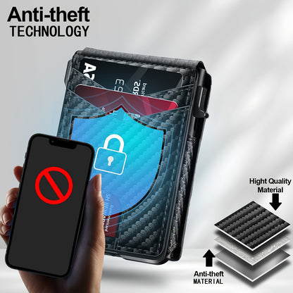 Carbon Fiber Slim Bifold Wallet for Men with RFID Blocking Pop-up Card Ejector and Magnetic Closure Minimalist Design for Australian Daily Use - Image 4