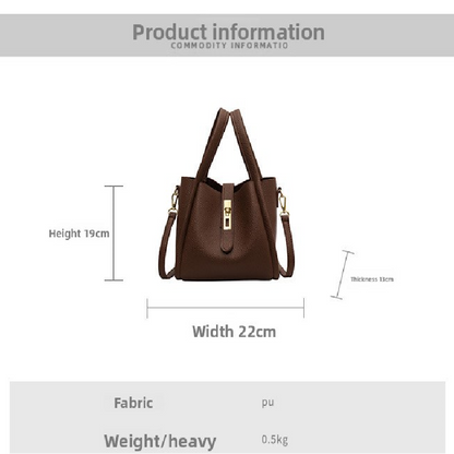 Black Retro 2-Piece Women's Bucket Bag Set with Removable Inner Pouch PU Leather Crossbody Handbag and Fashionable Tote for Australian Everyday Use - Image 7
