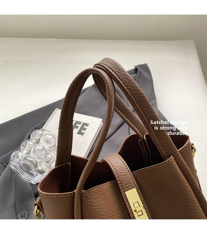 Yellow Retro 2-Piece Women's Bucket Bag Set with Removable Inner Pouch PU Leather Crossbody Handbag and Fashionable Tote for Australian Everyday Use - Image 5