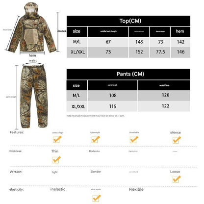 Legendary Ancient Tree Camouflage 2.0 Camouflage Mosquito Repellent Suit Ultra-Fine Mesh Hooded Ghillie Suit for Outdoor Hunting Camping Fishing and Beekeeping(XL/XXL) - Image 5