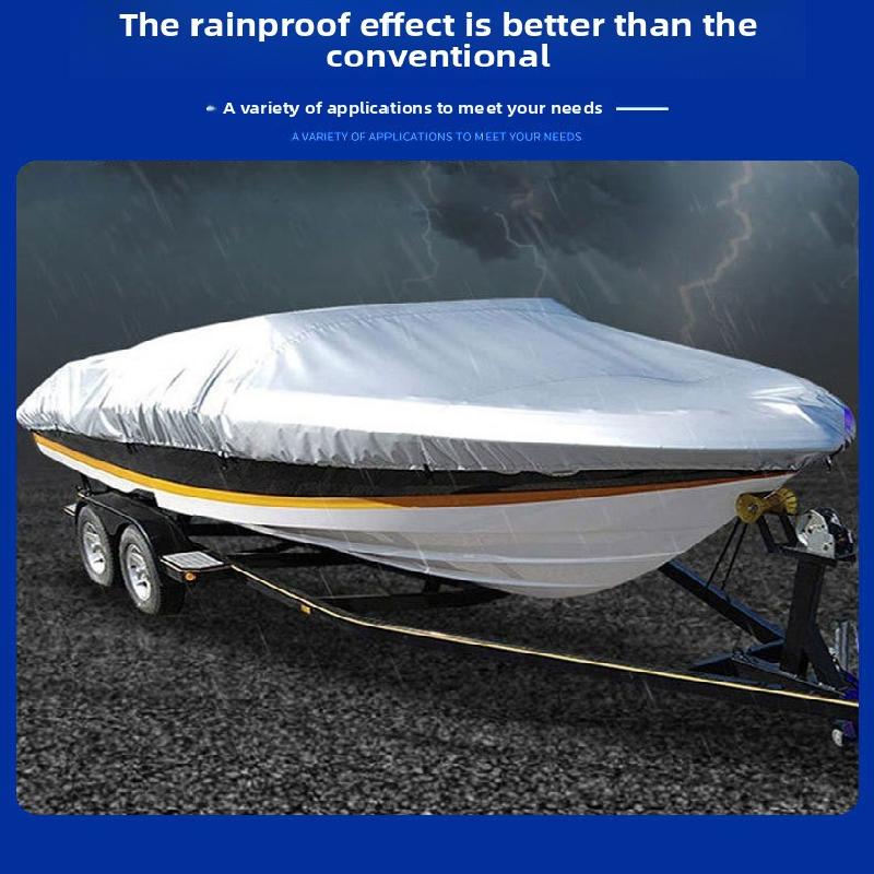 Silver Heavy Duty Waterproof V-Hull Boat Cover 11-13FT Marine Grade Outdoor UV Protection for Australian Storage and Mooring - Image 2
