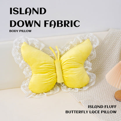 Pink Elegant Butterfly Lace Throw Pillow 60x45cm Soft Decorative Cushion for Sofa Bedroom Office and Car Comfort Backrest Accessory - Image 2