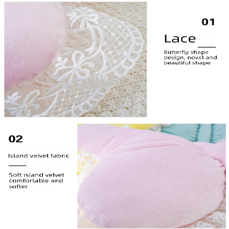 Green Elegant Butterfly Lace Throw Pillow 60x45cm Soft Decorative Cushion for Sofa Bedroom Office and Car Comfort Backrest Accessory - Image 3