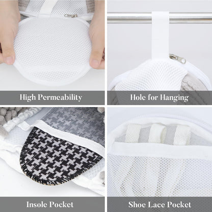 2 Pack Shoe Washing Bag for Washing Machine with 360-degree Cleaning Fibers, Protects Sneakers and Trainers, Laundry Care for Australian Homes - Image 3