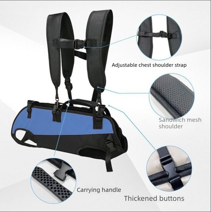 Black Multi-Functional Dog Carrier Backpack and Lift Harness for Hiking and Outdoor Use, Adjustable Breathable Pet Support Sling for Senior or Injured Large Dogs(Size: M) - Image 5