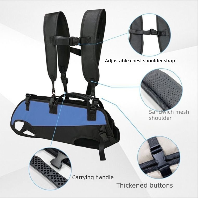 Black Multi-Functional Dog Carrier Backpack and Lift Harness for Hiking and Outdoor Use, Adjustable Breathable Pet Support Sling for Senior or Injured Large Dogs(Size: L) - Image 5