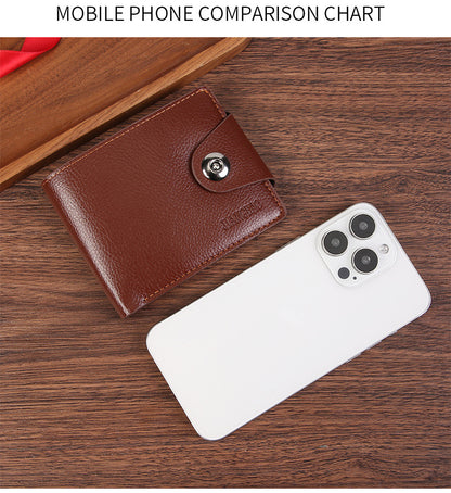 Black Men's PU Leather Wallet with Magnetic Clasp and Zipper Pocket for Cards Cash and Coins Ideal for Daily Use in Australia - Image 4