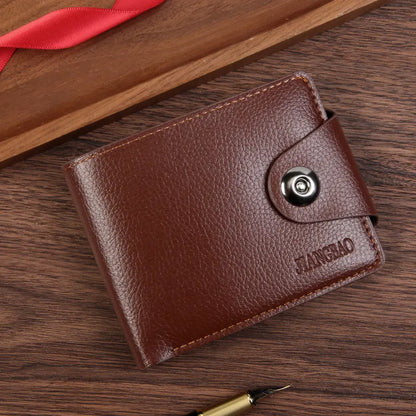 Brown Men's PU Leather Wallet with Magnetic Clasp and Zipper Pocket for Cards Cash and Coins Ideal for Daily Use in Australia