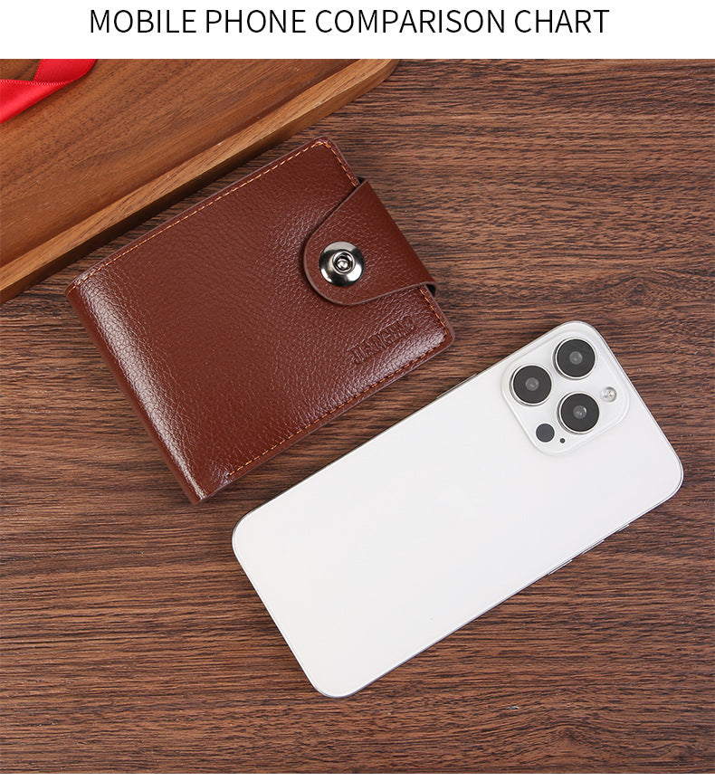 Brown Men's PU Leather Wallet with Magnetic Clasp and Zipper Pocket for Cards Cash and Coins Ideal for Daily Use in Australia - Image 4
