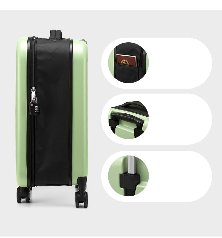 Beige 20 Inch Foldable Carry-on Suitcase with 360 Spinner Wheels and Combination Lock, Lightweight Space Saving Hard Shell Luggage for Australian Travel - Image 4
