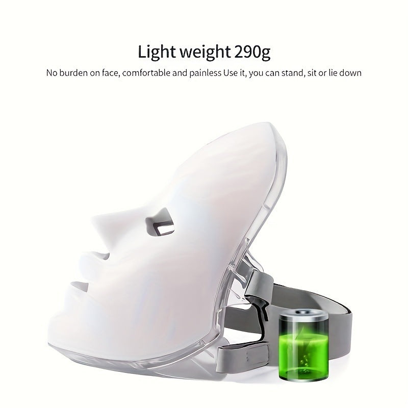 7-Color LED Face Mask with 112 Photon LED Chips Lightweight 290g Beauty Device for Home Skincare and Facial Comfort in Australia - Image 2