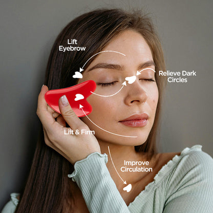 Double pink Dual-Head Resin Facial Roller and Heart-Shaped Gua Sha Set for Home SPA Skincare and Face Neck Massage - Image 5