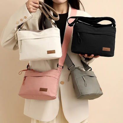 White Women Lightweight Nylon Crossbody Bag with Multiple Pockets Compact Shoulder Bag for Travel and Daily Essentials in Australia - Image 3